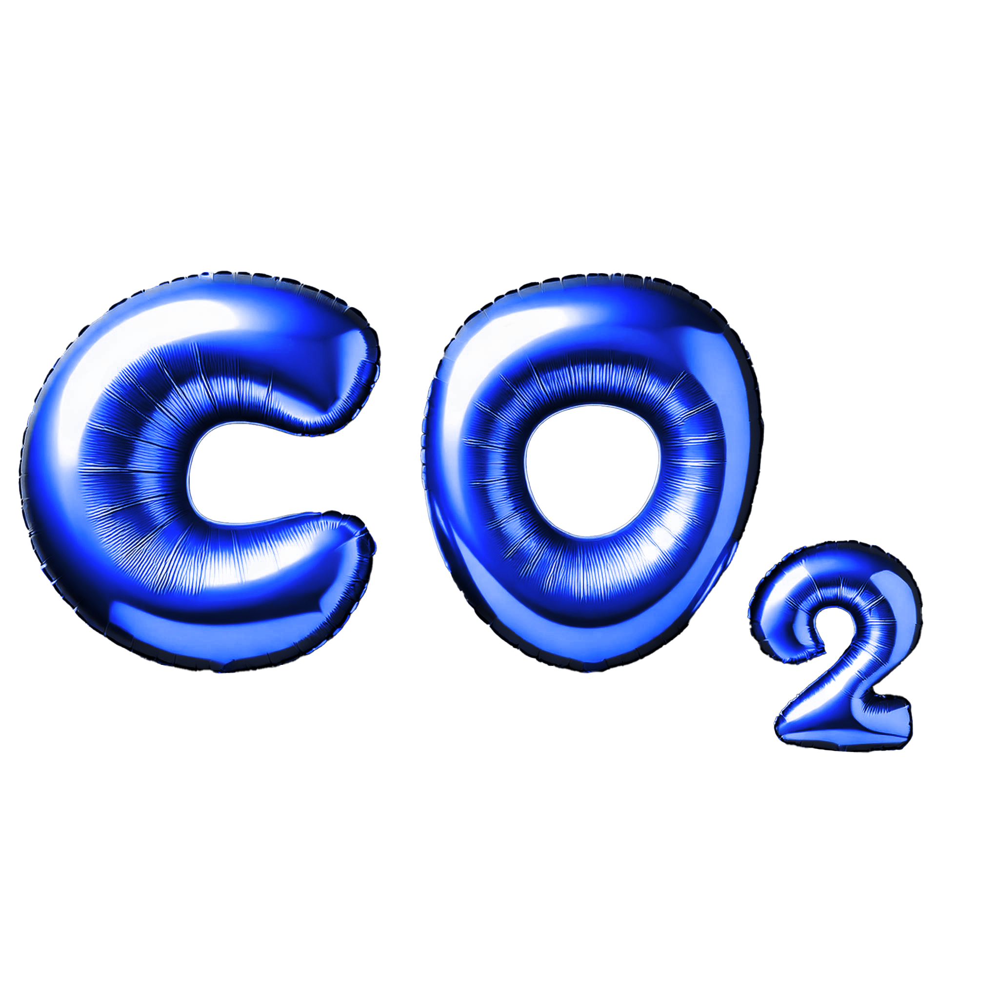 Luftballons in Form des Textes: CO2